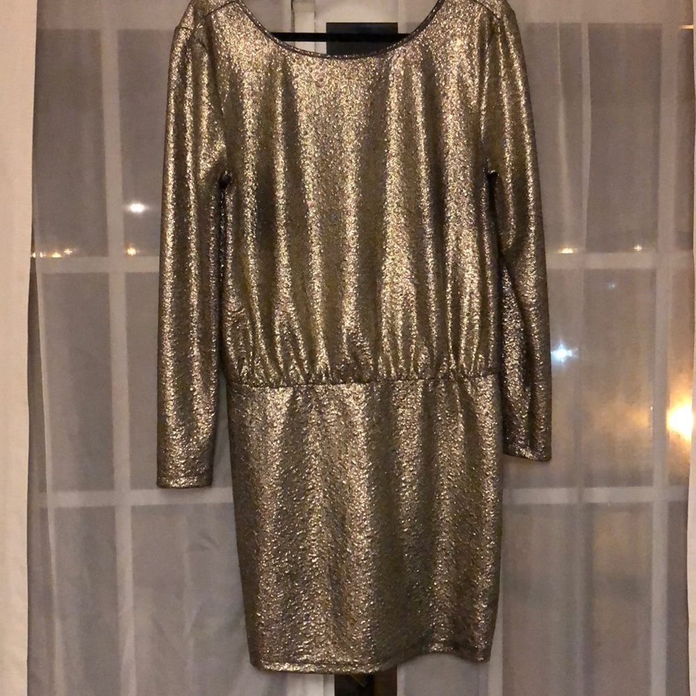 JustFab Gold Sparkle Dress